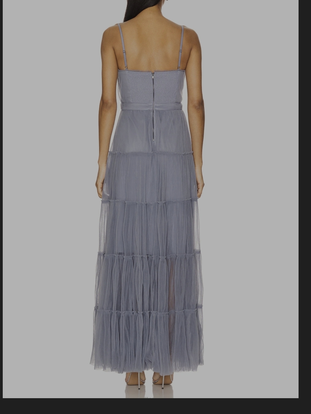 Taylor Dusty Light Purple  Mesh Maxi Dress - Picture 3 of 9